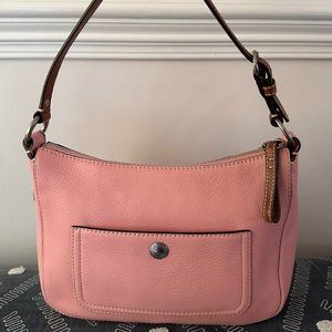💗Coach Pink Pebble Leather Shoulder Bag